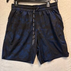 Spyder Athletic Shorts Men Medium Black Blue‎ Training Gym Workout Drawstring